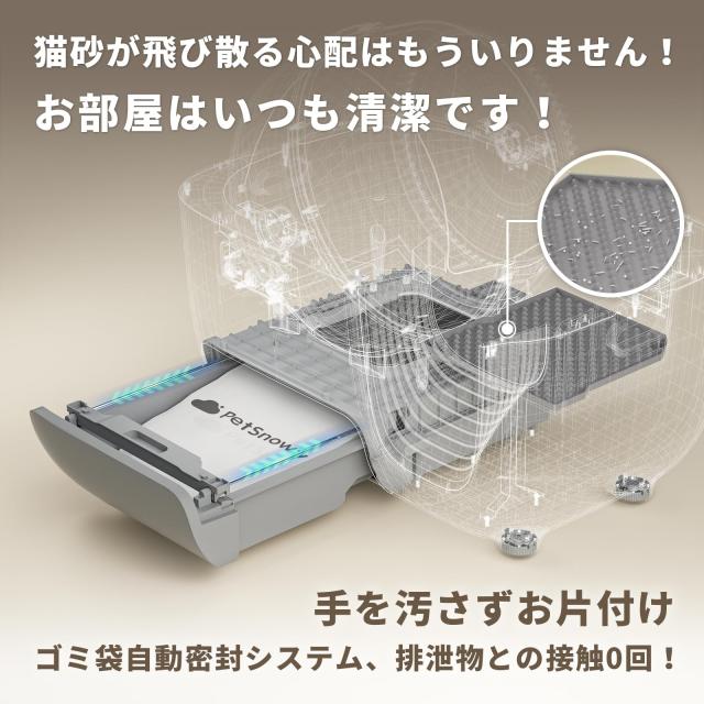 PetSnowy×JSFコラボレーション「臭いを徹底分解」猫 トイレ 自動 PetSnowy×JSFコラボレーション「臭いを徹底分解」猫 トイレ 自動