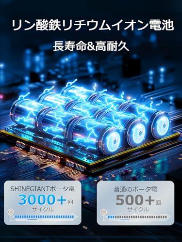 ポータブル電源 256Wh リン酸鉄 出力AC定格300W ポータブルバッテリー SHINEGIANT ポータブル電源 256Wh リン酸鉄 出力AC定格300W