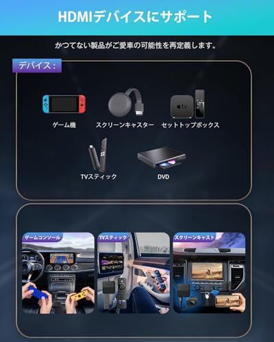 Nerrcilo【新型・技適取得済】カーテレビメイト Car TV Mate HDMIマルチメディアアダプター 車載モニターアクセサリー カープレイ メディ