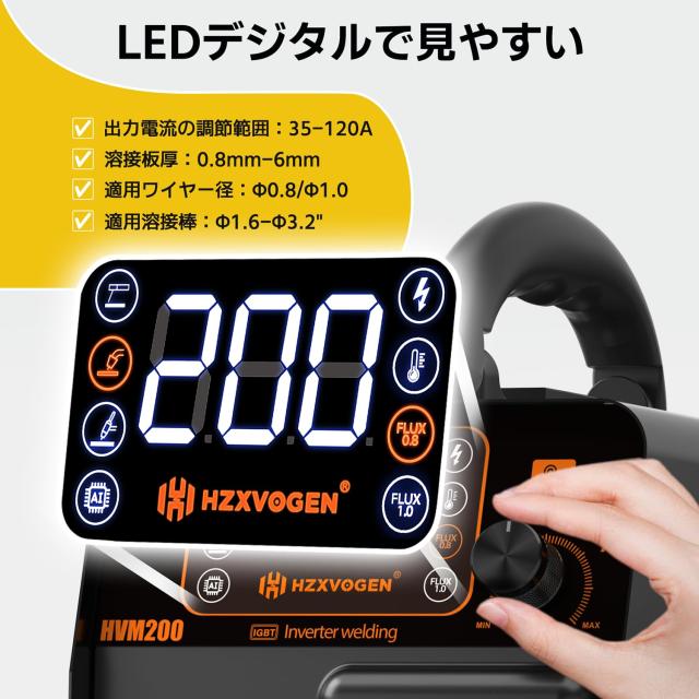 H HZXVOGEN 半自動溶接機 100V 120A 1台3役 ノンガスMIG？被覆アーク