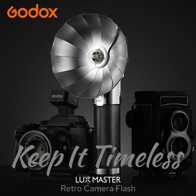 GODOX Lux Master レトロカメラフラッシュ、TTL対応、2.4GワイヤレスXシステム内蔵、カラータッチスクリーン付きメタルアンブレラリフレ_1