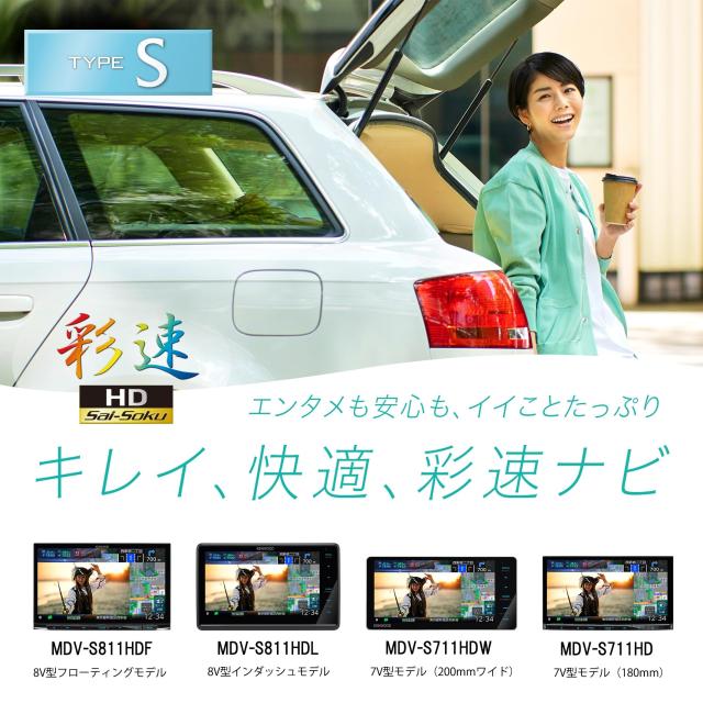 ケンウッド(KENWOOD) カーナビ 彩速高精細HDパネル 8インチ MDV-S811HDF 安心の日本生産日本製「音声操作に対応」 フローティング ブラッ_1