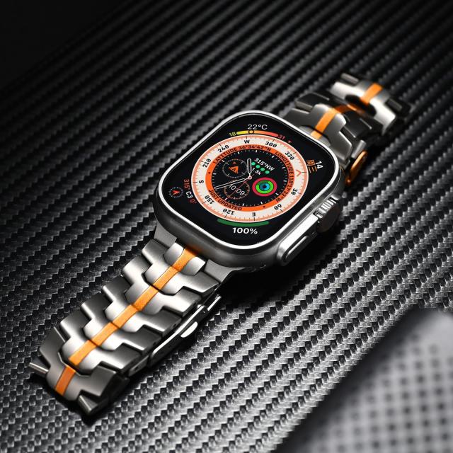 コンパチブル Apple Watch バンド 44mm 45mm 2本セット 頑丈な金属製の保護ケース付きシリコン時計ベルトと交換用帆布スト