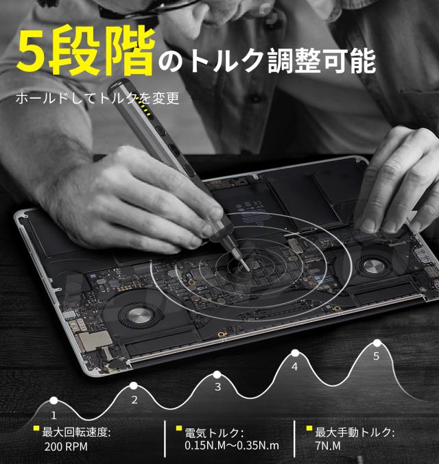 電動ドライバー 小型 精密ドライバー トルクス マイナス 三角 六角 