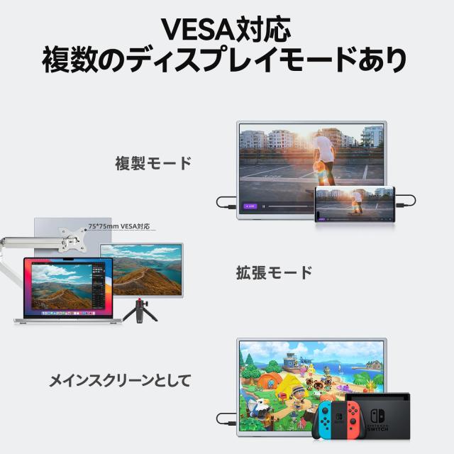 Casking モバイルモニター 13.4 インチ 4K+解像度 (3840x2400) 省電力