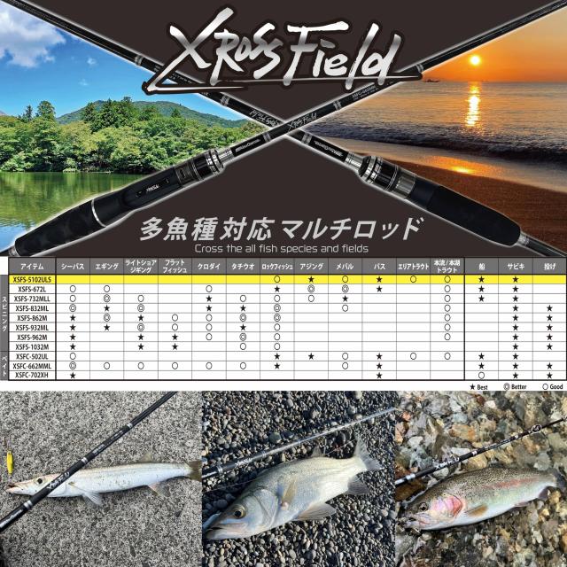 アブガルシア　クロスフィールド　XSFS-732MLL 2ピース 釣り竿 ロッド 楽天市場】XSFS-732MLL アブガルシア クロスフィールド XSFS
