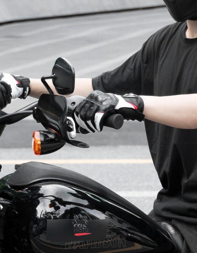KEMIMOTO バイクグローブ 革 バイク手袋 バイク用グローブ カーボンプロテクター スマホ対応 通気 春夏秋冬 オートバイグローブ メンズ