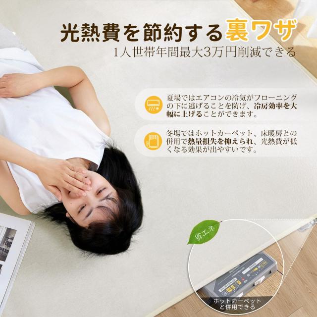 SOMANT ラグ 4畳 カーペット ラグマット 絨毯 滑り止め付き 防音 厚手 防ダニ 防臭 素肌にやさしい 北欧風 おしゃれ 抗菌 床保護 転倒を_2