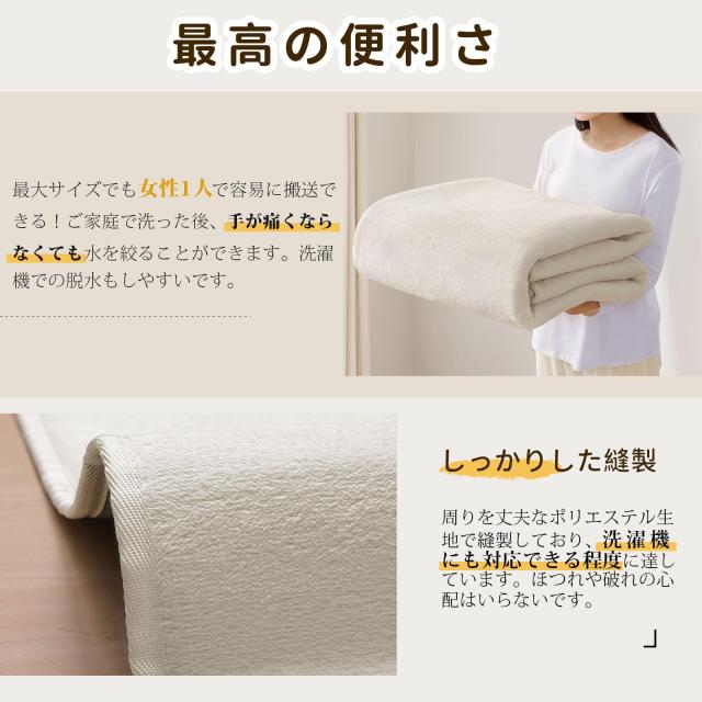 SOMANT ラグ 4畳 カーペット ラグマット 絨毯 滑り止め付き 防音 厚手 防ダニ 防臭 素肌にやさしい 北欧風 おしゃれ 抗菌 床保護 転倒を_3