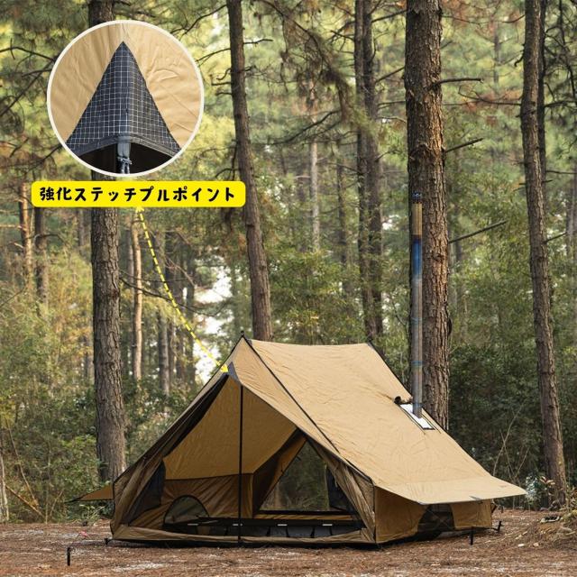 POMOLY CHALET 70 Pro ロッジ型テント 2人用 煙突穴付き ソロキャンプ 軽量 コンパクト収納 小屋型テント キャンプテント 登山 ツーリン_5