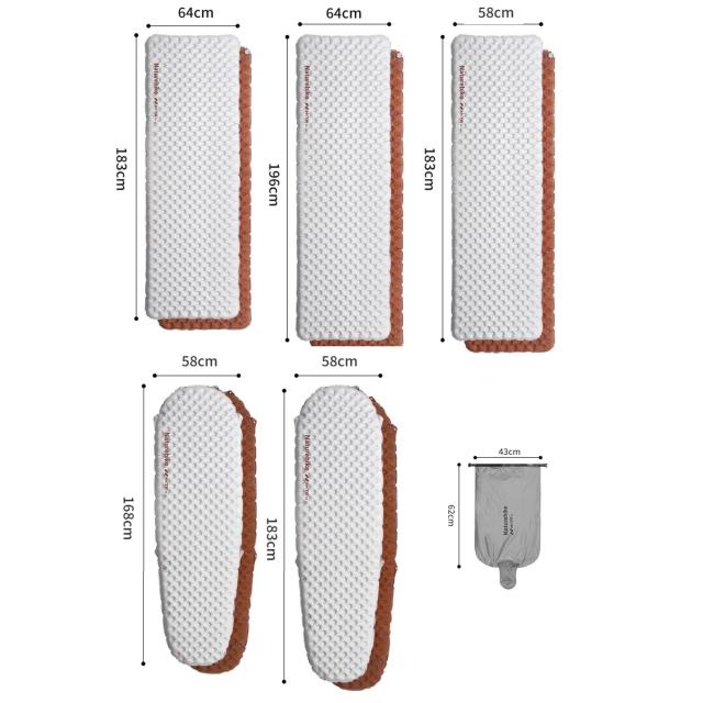 Naturehike 【2024新型-R8.8/R3.2/R5.8】 エアーマット 超軽量 厚手12/8/7cm -30/-20/-5℃使用可能 コンパクト インフレータブルパッド 2