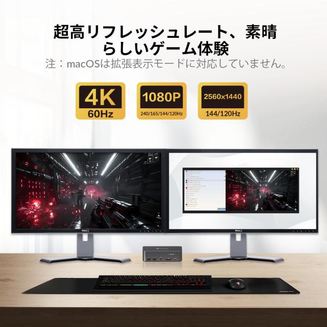 AV Access USB-C 12 in1ドッキングステーションの2入力2出力 KVM切替器 