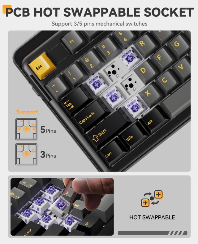 DAREU EK98PRO ゲーミングキーボード 無線 テンキー付き メカニカル