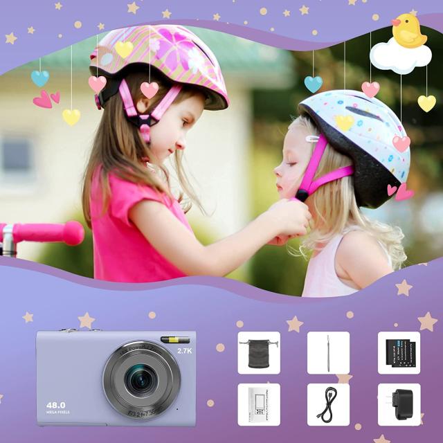 STUOGYUM デジタルカメラ 2.7K オートフォーカス デジカメ 4800万画素 FHD1520P録画 700mAhバッテリー2個搭載 16倍ズーム ウェブカメラ