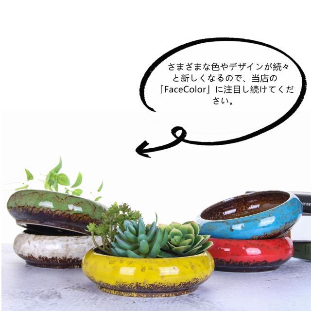 Facecolor 多肉植物鉢 盆栽鉢 釉掛け モダンな盆栽ポット おしゃれ和風