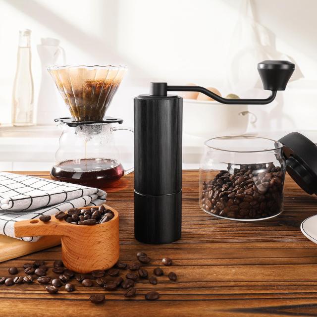 Sunnecko コーヒーミル 手動 手挽き コーヒーグラインダー ステンレス臼 36段階粗さ調整可能 ブラシ付き 容量25g アウトドア 持ち運びや_1