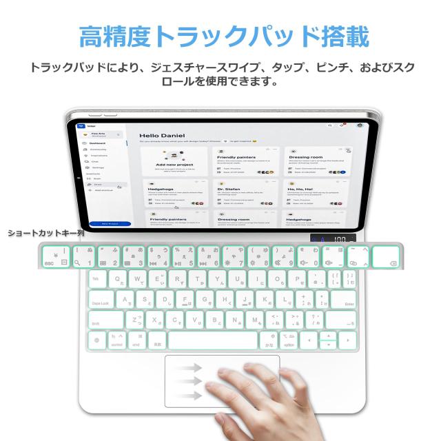 QERDAOYI マジックキーボード iPad第10世代10.9インチ専用キーボード