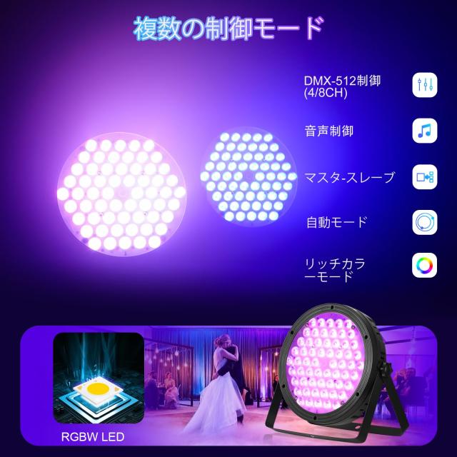 BETOPPER LEDステージライト60x2W 4 in 1 RGBW舞台照明CRI/RA＞92撮影録画3500 Lmスポットライト調光ディスコライトパーライトdj ライト d_3