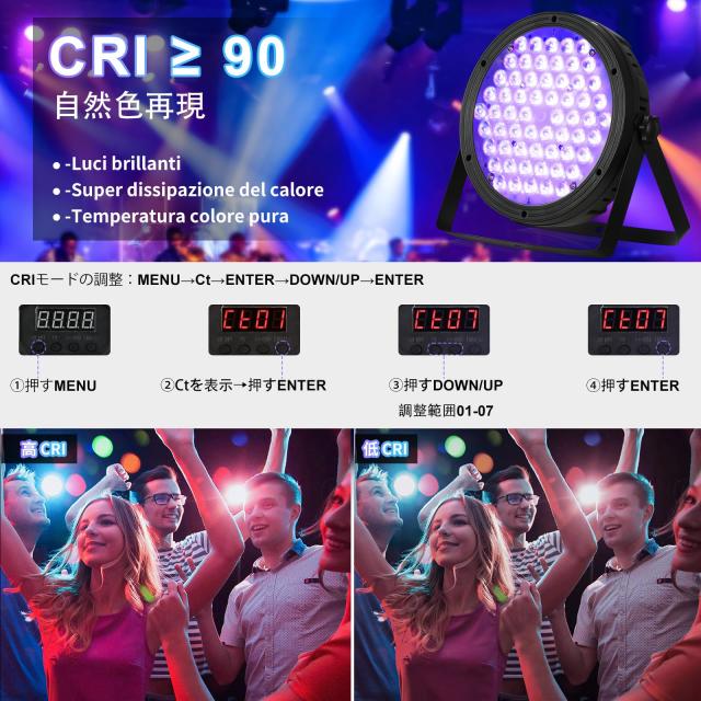 BETOPPER LEDステージライト60x2W 4 in 1 RGBW舞台照明CRI/RA＞92撮影
