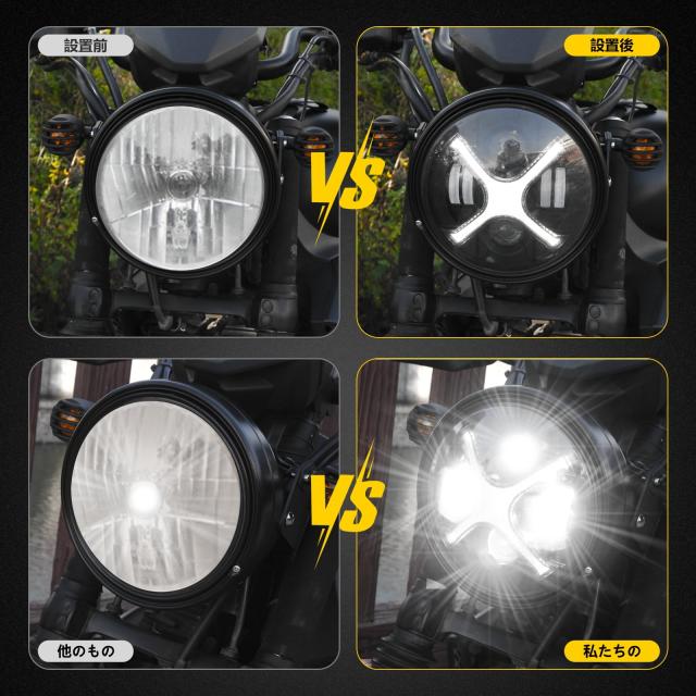 Motikvans Vストローム250用 LED ヘッドライト+風防+ 拡張ラックキット