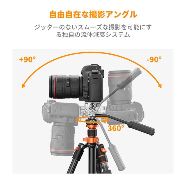 K＆F Concept カメラ三脚一眼レフ フルード雲台付け_4