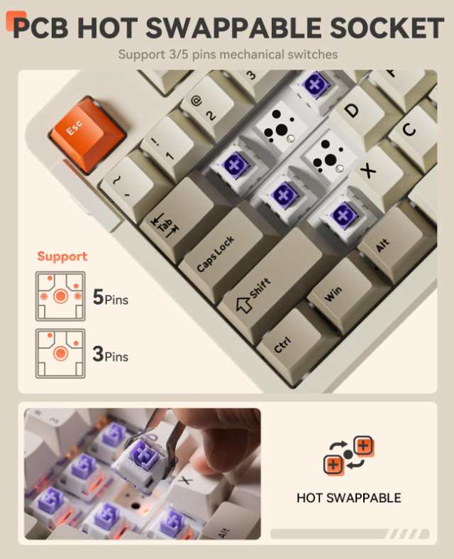 Amazon | DAREU EK87PRO ゲーミングキーボード 無線 テンキー