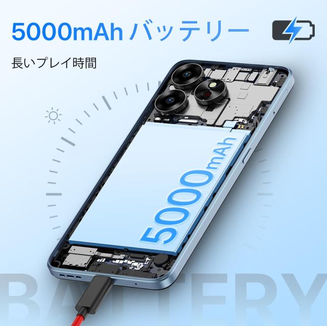UMIDIGI G6 5G スマホ 本体 SIMフリー 6.57インチ 90Hz 12GB+128GB 1TB拡張 Android 13 スマートフォン 8コア 2.2GHz CPU Dimensity 6100