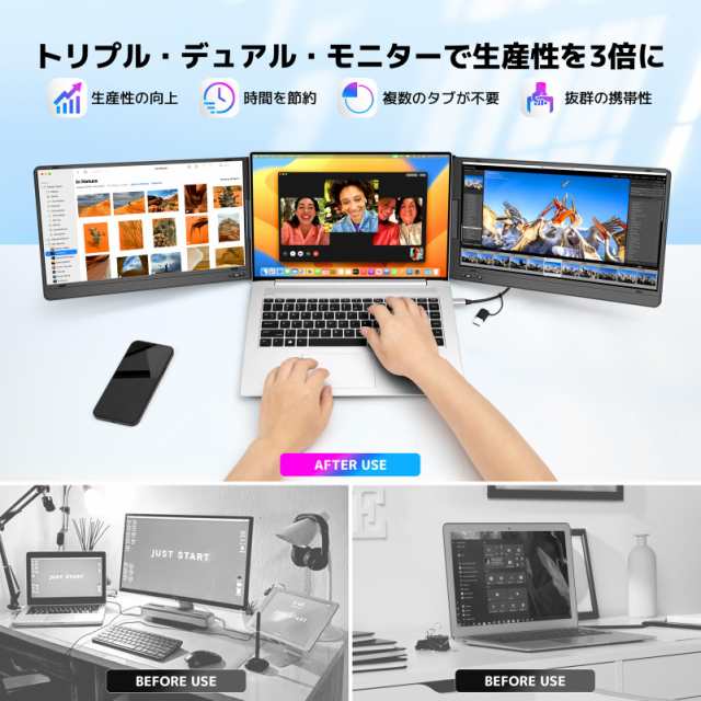 KOGODA モバイルモニター 14インチ トリプルモニター 11.6~15.6