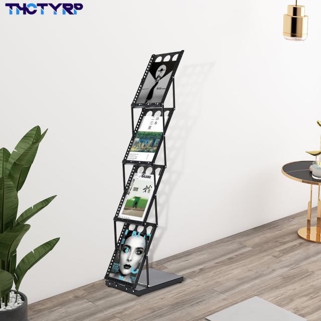 THCTYRP 折りたたみ式 4層 マガジンラック カタログスタンド A4対応