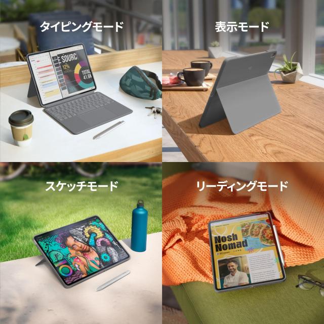 ロジクール Combo Touch iPad Air 13インチ M3 ＆ M2 iK1277GRA キーボード付き ケース 軽量 日本語配列 キーボード 第4世代 第5世代 スマ_5