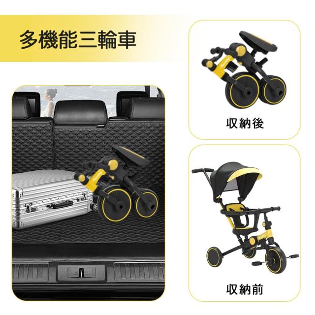 Bacany 子供用三輪車 7in1 三輪車 ステップ付き 折りたたみ 手押し棒 おしゃれ 1歳-6歳 ランニングバイク コンパクト 自転車 おもちゃ 乗_1