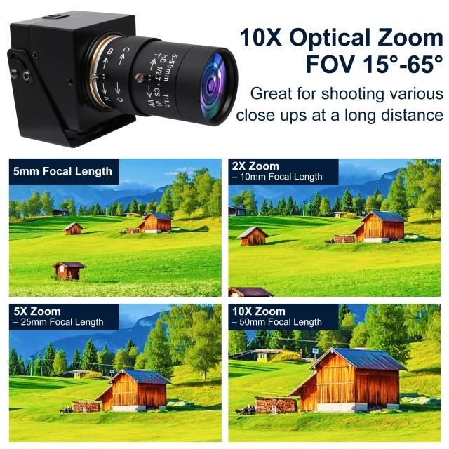 SVPRO 1080P USB のカメラ 5-50mm の手動ズームレンズ、100fps/60fps/30fps 完全な HD のウェブ画像、Windows/Mac/Linux/Android のマシ_2