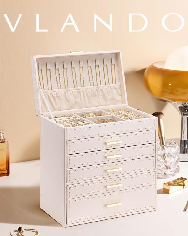 Vlando 大容量 ジュエリーボックス 6段式 引出し 小物入れ ピアス ネッ Vlando 大容量 ジュエリーボックス 6段式 引出し 小物入れ ピアス