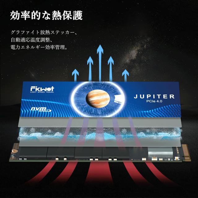 Fikwot FX991 4TB M.2 SSD PCIe Gen4x4 最大転送速度 7300MB/秒(R
