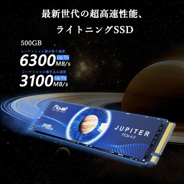Fikwot FX991 500GB M.2 SSD PCIe Gen4x4 最大転送速度 6300MB/秒 NVMe 