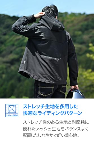 デイトナ(Daytona) バイク用 ジャケット 春夏 CE規格 ソフトプロテクター付属 メッシュ ハーフメッシュパーカー DJ-010 ブラック XLサイ_4