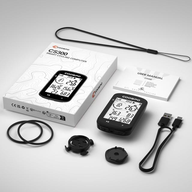 COOSPO CS300 サイクルコンピュータ GPS サイコン 無線 自転車 スピードメーター ロードバイク用 速度計 2.6インチ Bluetooth5.0＆ANT+ワ_8