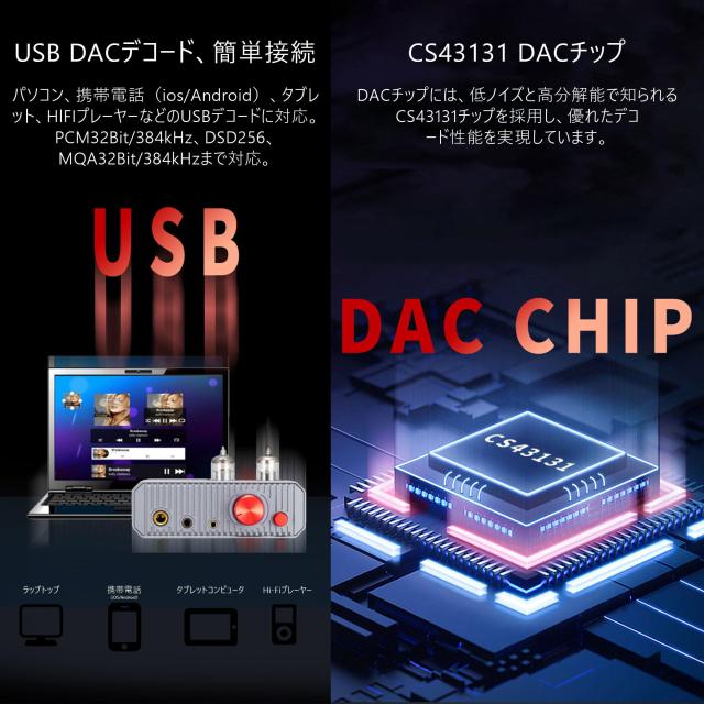 xDuoo MH-02 真空管アンプ USB DAC 6J1電子管 ハイブリッド プリメイン 