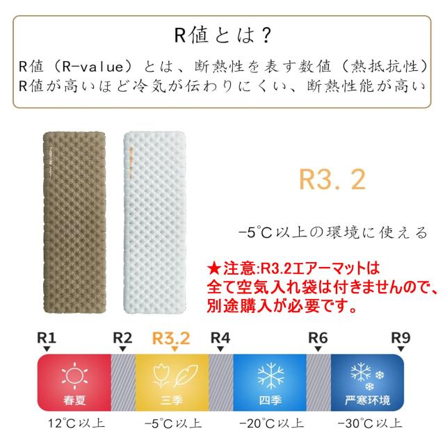 Naturehike Tuye エアーマット SGS認証 R3.2~8.8 約500g超軽量 厚手8~12cm -30℃以上対応 コンパクト 八層保温 ミイラ連結可能 インフレ