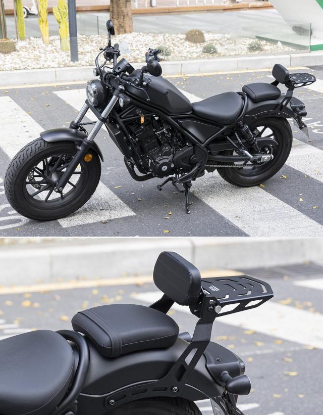 KEMIMOTO バイク リアキャリア バックレスト付き レブル250 リア