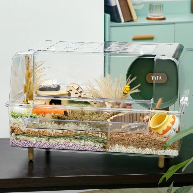 TAFIT ハムスター ケージ 750 全透明 大型 広々 飼育ケージ 耐久性