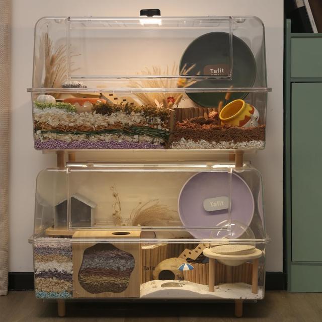 TAFIT ハムスター ケージ 750 全透明 大型 広々 飼育ケージ 耐久性