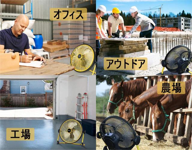 【2024新機型 金属素材が強い】Geek Aire 工場扇 業務用扇風機 大型扇風機 充電式扇風機 災害対策 41cm 12000mAh 最大24時間連続使用 バ_5