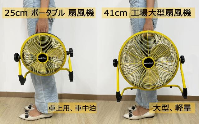 【2024新機型 金属素材が強い】Geek Aire 工場扇 業務用扇風機 大型扇風機 充電式扇風機 災害対策 41cm 12000mAh 最大24時間連続使用 バ_8