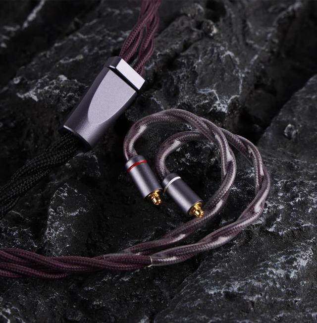 NICEHCK DragonScale2龍鱗2 イヤホンリケーブル Himalayaに対応 MMCX 4.4mm 銀パラジウム合金 衝撃吸収ネットデザイン 液体窒素低温処理