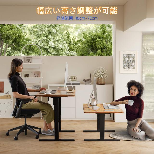 YIHAYO ローデスク 高さ46-72cm 昇降デスク 幅120cm 奥行き60cm 電動