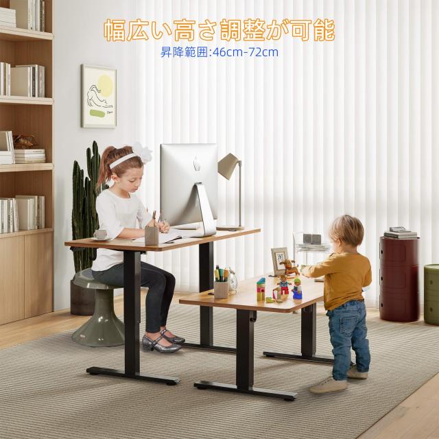 YIHAYO ローデスク 高さ46-72cm 昇降デスク 幅120cm 奥行き60cm 電動