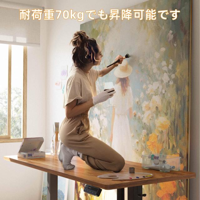 YIHAYO ローデスク 高さ46-72cm 昇降デスク 幅120cm 奥行き60cm 電動