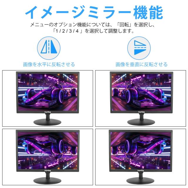 Suprlipy 19インチ FHD 小型液晶ディスプレイモニター ディスプレイスクリーン 1440x900 60Hz 16:10 BNC VGA HDMI AV USB入力付き 内蔵ラの通販は