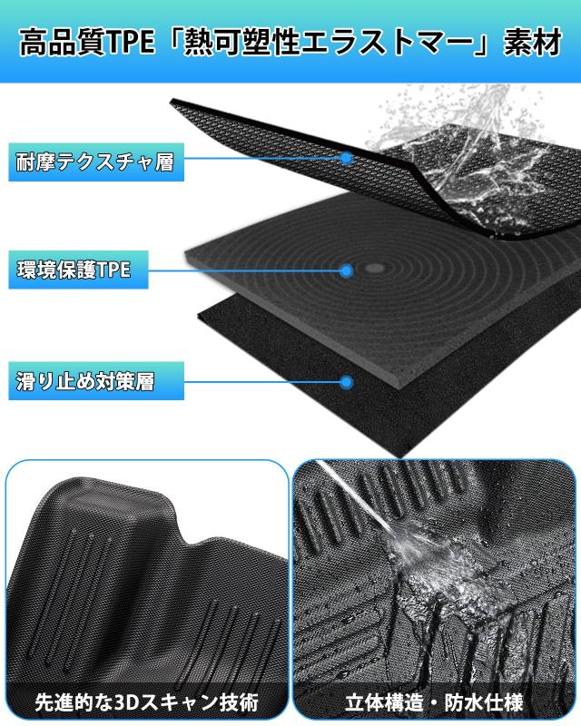 Cartist スズキに適用 新型スペーシア MK54S MK94S フロアマット スペーシアカスタム 立体カーマット 3Dフロアマット 2023年11月-現行 セ